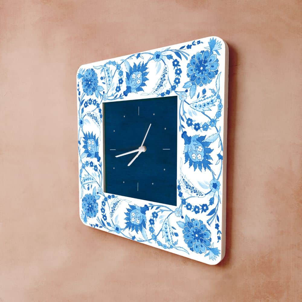 Modern Artistic Wall clock - blue monochrome - rangreli
