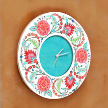 Load image into Gallery viewer, Modern Artistic Wall clock - Veli - Teal and red

