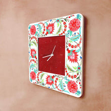 Load image into Gallery viewer, Modern Artistic Wall clock - Veli - Teal and red
