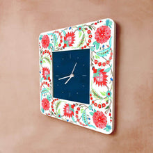 Load image into Gallery viewer, Modern Artistic Wall clock - Veli - Teal and red
