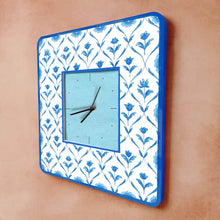 Load image into Gallery viewer, Modern Artistic Wall clock - blue monochrome roses
