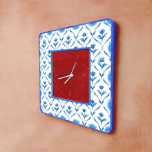 Load image into Gallery viewer, Modern Artistic Wall clock - blue monochrome roses
