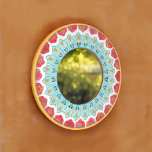 Load image into Gallery viewer, Decorative Designer Mirror - teal and red
