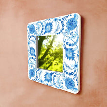 Load image into Gallery viewer, Decorative Designer Mirror - Veli - blue monochrome
