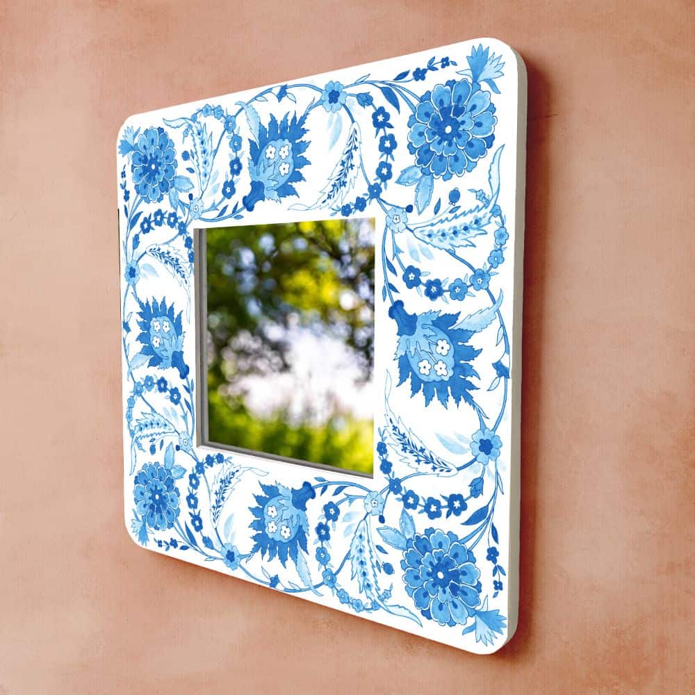 Decorative Designer Mirror - Veli - blue monochrome