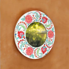 Load image into Gallery viewer, Decorative Designer Mirror - Veli - Teal and red - rangreli
