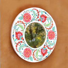 Load image into Gallery viewer, Decorative Designer Mirror - Veli - Teal and red - rangreli
