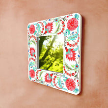 Load image into Gallery viewer, Decorative Designer Mirror - Veli - Teal and red - rangreli
