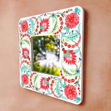 Load image into Gallery viewer, Decorative Designer Mirror - Veli - Teal and red - rangreli
