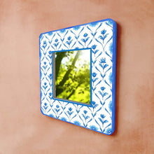 Load image into Gallery viewer, Decorative Designer Mirror - blue monochrome roses - rangreli
