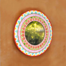 Load image into Gallery viewer, Decorative Designer Mirror - orange and green
