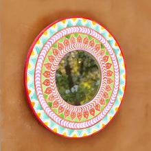 Load image into Gallery viewer, Decorative Designer Mirror - orange and green
