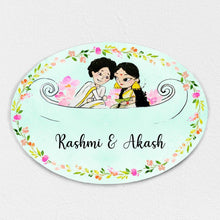 Load image into Gallery viewer, Handpainted Customized Name plate - Boat Couple Name Plate
