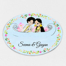 Load image into Gallery viewer, Handpainted Customized Name plate - Boat Couple Name Plate
