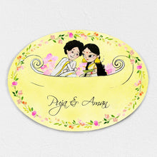 Load image into Gallery viewer, Handpainted Customized Name plate - Boat Couple Name Plate
