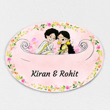 Load image into Gallery viewer, Handpainted Customized Name plate - Boat Couple Name Plate
