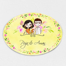 Load image into Gallery viewer, Handpainted Customized Name Plate - Forever Couple Character

