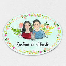 Load image into Gallery viewer, Handpainted Customized Name Plate - Pet Couple Name Plate
