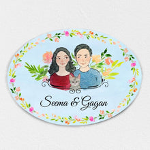 Load image into Gallery viewer, Handpainted Customized Name Plate - Pet Couple Name Plate
