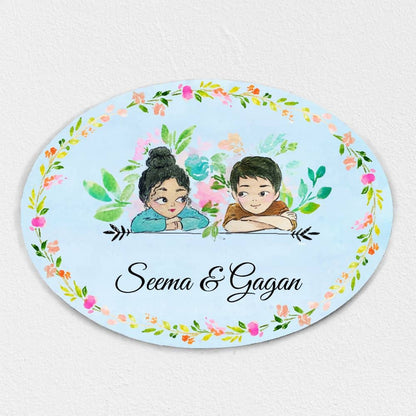 Handpainted Customized Name Plate - Together Couple Name Plate - rangreli