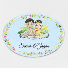 Load image into Gallery viewer, Handpainted Customized Name Plate - Wedding Couple Name Plate - rangreli
