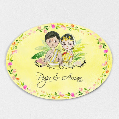 Handpainted Customized Name Plate - Wedding Couple Name Plate - rangreli