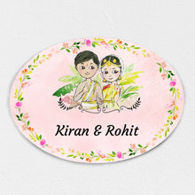 Load image into Gallery viewer, Handpainted Customized Name Plate - Wedding Couple Name Plate - rangreli
