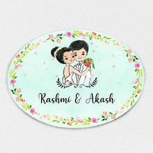 Load image into Gallery viewer, Handpainted Customized Name Plate - Blessed Couple Name Plate

