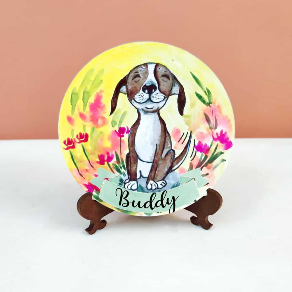 Handpainted Character Table Art -Bliss Dog