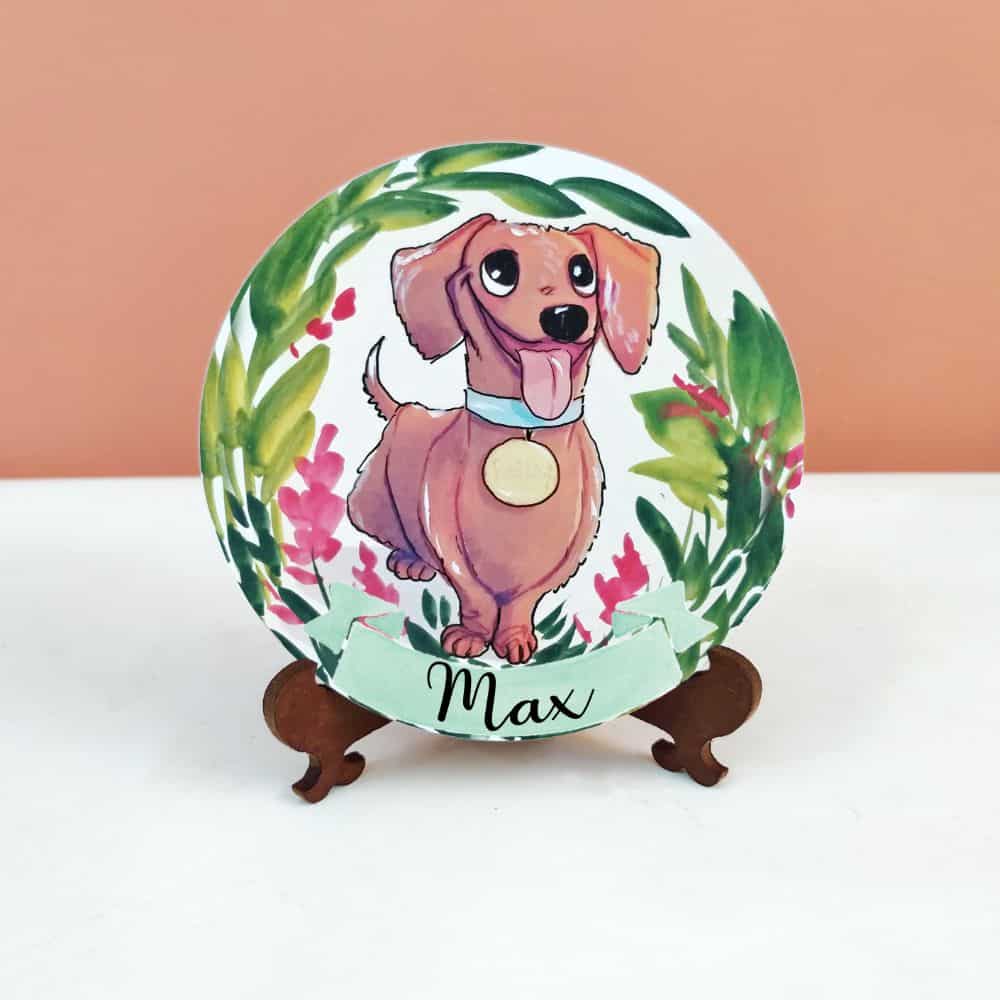 Handpainted Character Table Art -Happy Smiling Dog