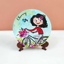 Load image into Gallery viewer, Handpainted Character Table Art - Cycle Girl
