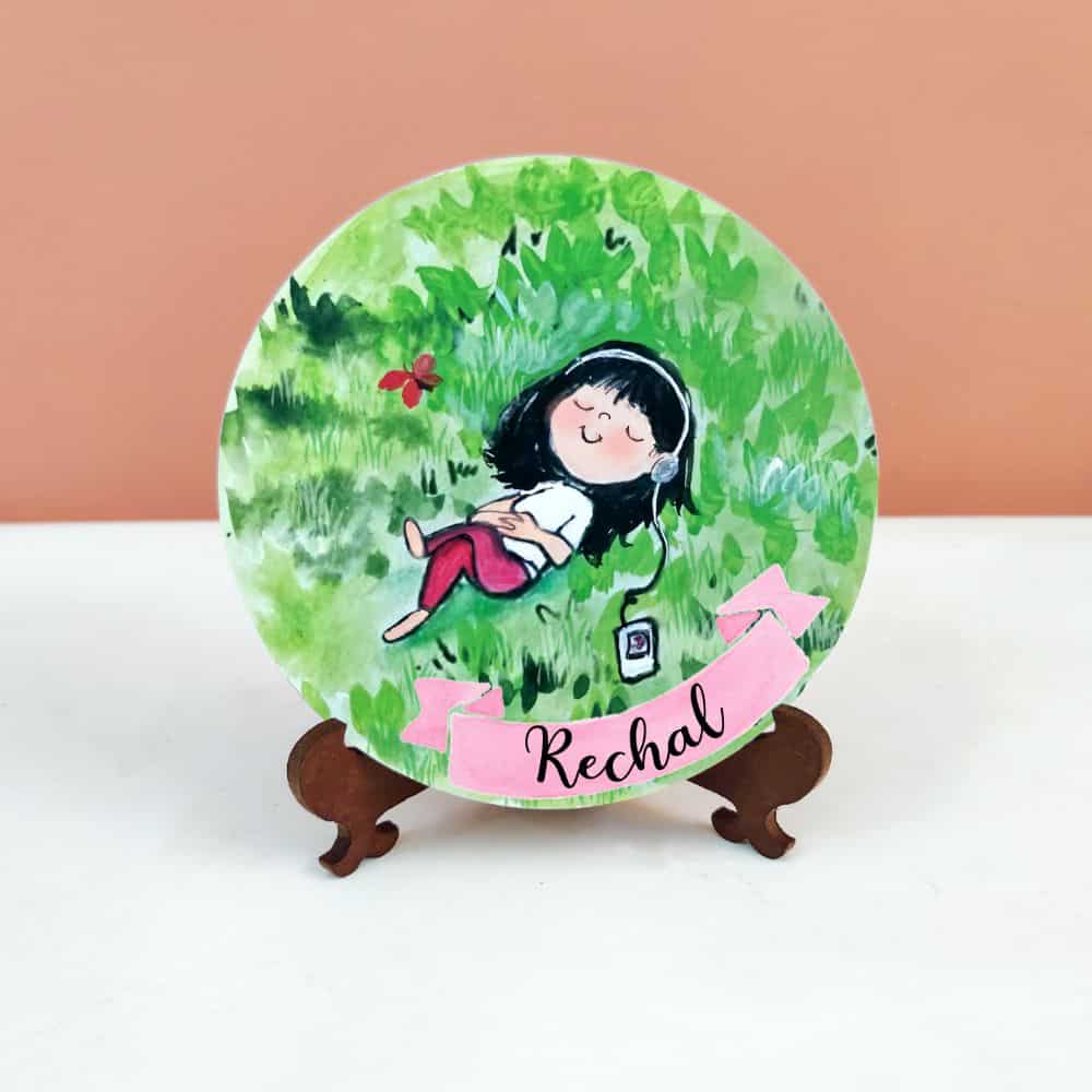 Handpainted Character Table Art - Chilling Girl