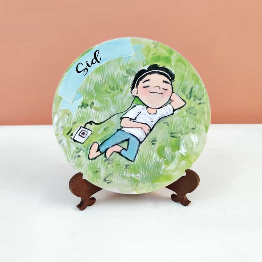 Handpainted Character Table Art - Chilling Boy