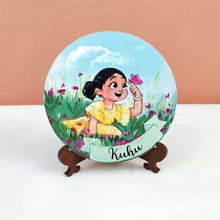 Load image into Gallery viewer, Handpainted Character Table Art - Kid and Butterfly
