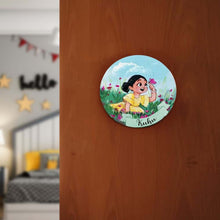 Load image into Gallery viewer, Handpainted Character Table Art - Kid and Butterfly
