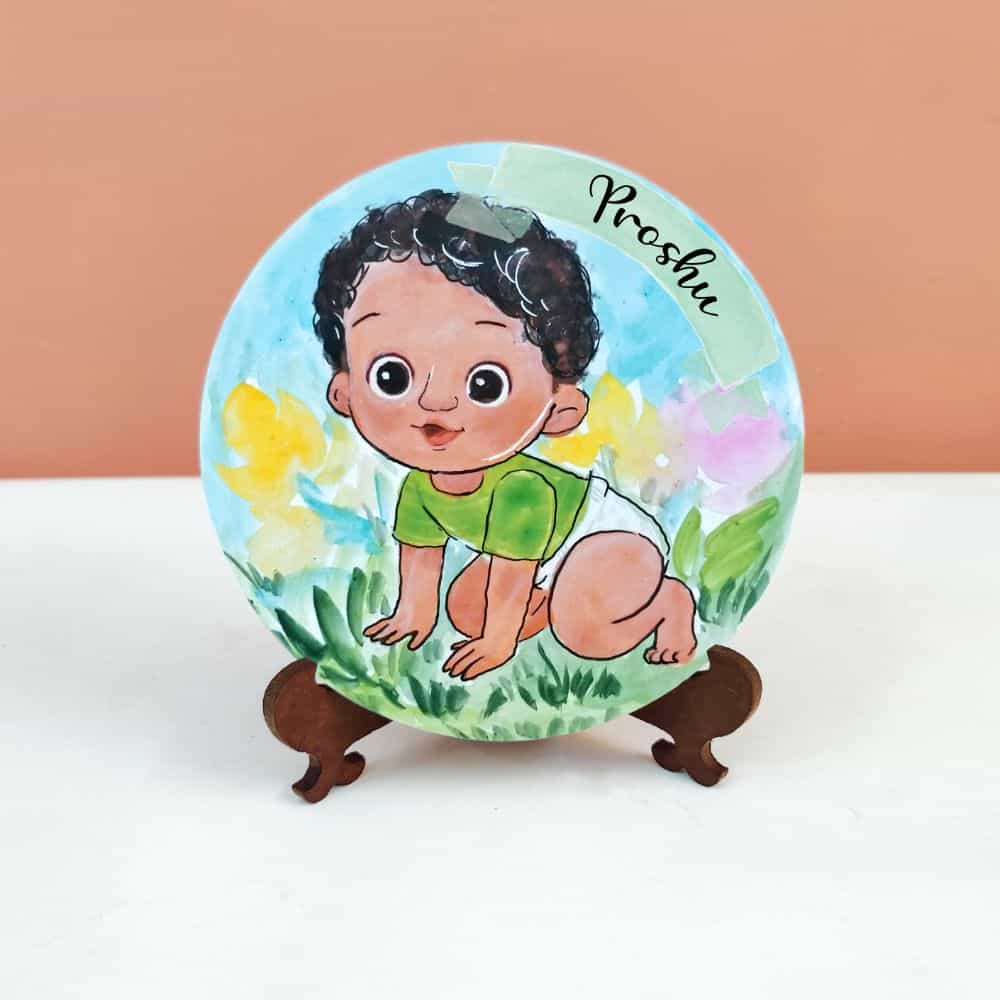 Handpainted Character Table Art - Baby