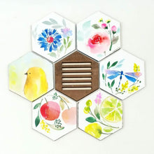 Load image into Gallery viewer, Set of 6 Hand Painted Coasters - 5 - rangreliart
