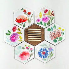 Load image into Gallery viewer, Set of 6 Hand Painted Coasters - 6 - rangreliart
