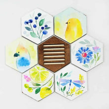 Load image into Gallery viewer, Set of 6 Hand Painted Coasters - 7

