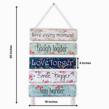 Load image into Gallery viewer, Wall Art - Quote Wall Hanging Planks - Live Every Moment
