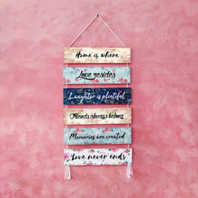 Load image into Gallery viewer, Wall Art - Quote Wall Hanging Planks - Home is where love resides - rangreli
