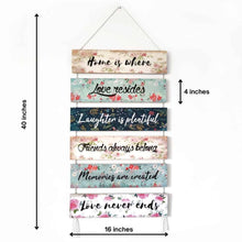 Load image into Gallery viewer, Wall Art - Quote Wall Hanging Planks - Home is where love resides - rangreli
