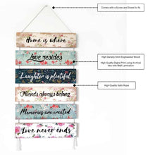 Load image into Gallery viewer, Wall Art - Quote Wall Hanging Planks - Home is where love resides - rangreli
