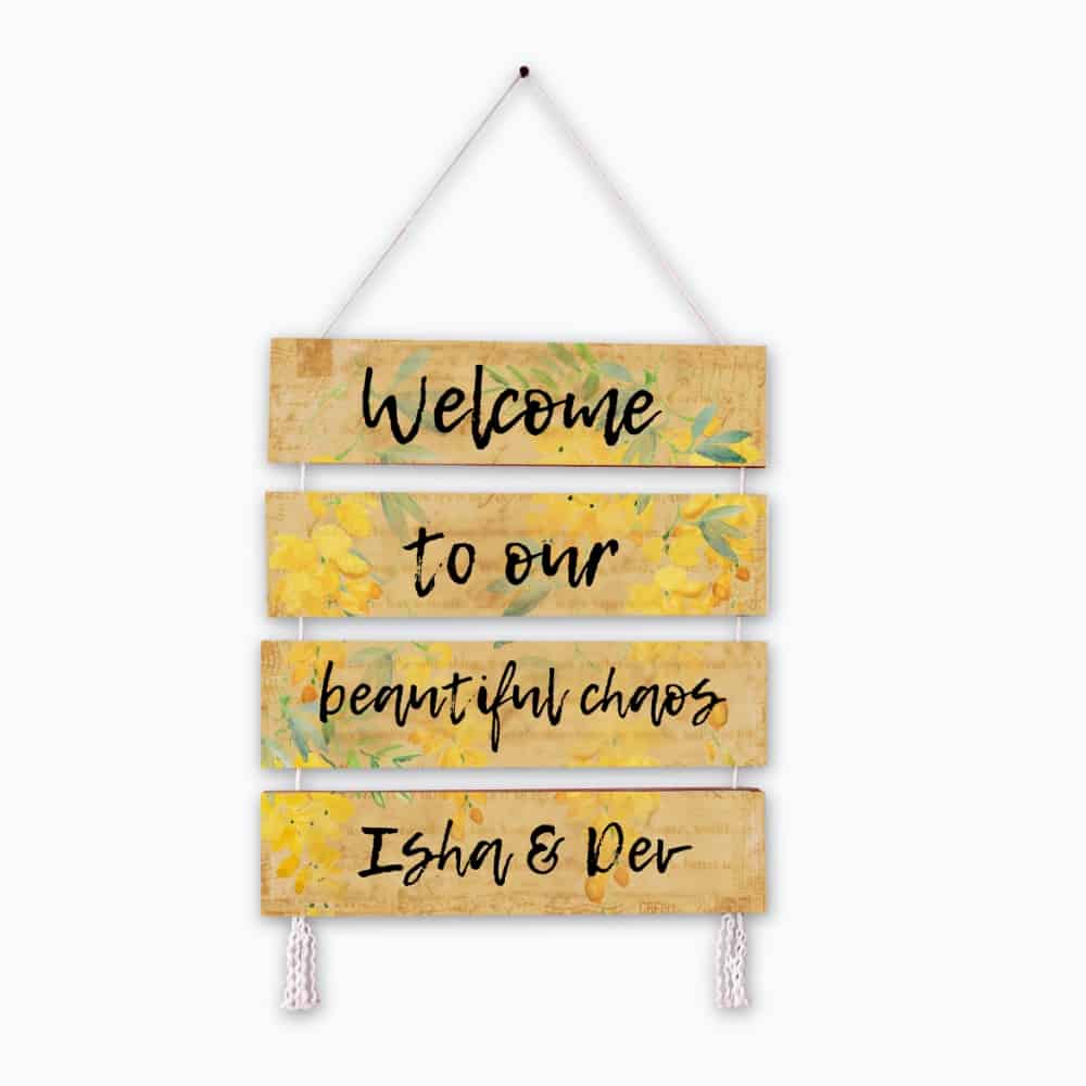 Wall Art - Quote Wall Hanging Planks - Welcome - rangreli