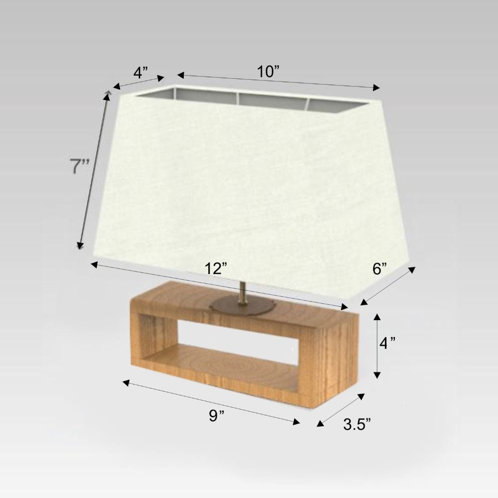 Rectangle Table Lamp - Dual Ombre Lamp Shade Teal Green - rangreli