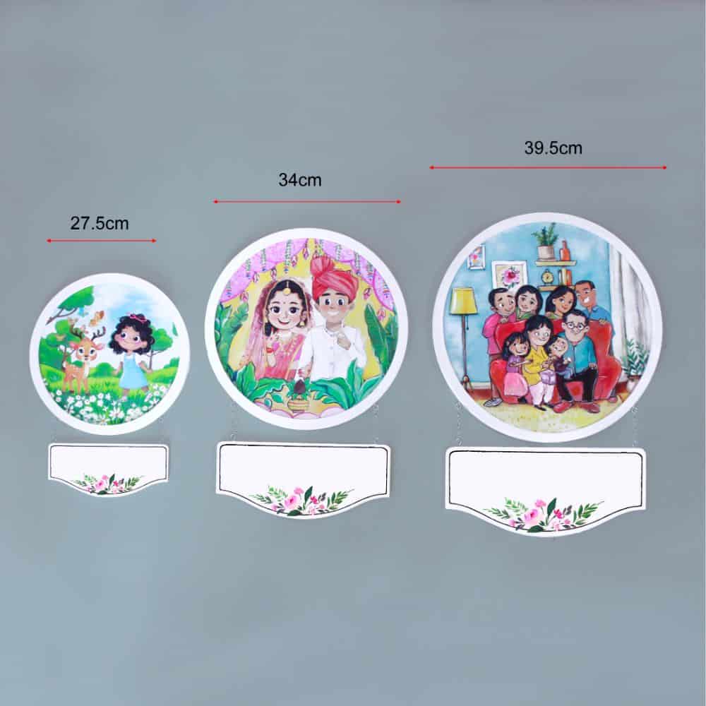 Handpainted Personalized Character Nameplate Wedding Couple- Full frame - rangreli