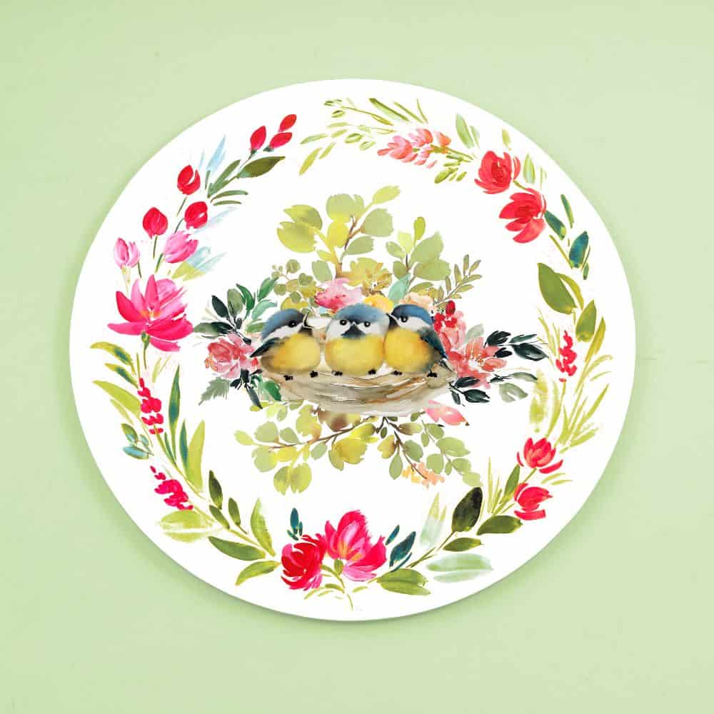 Handpainted Character wall art - Bird Nest